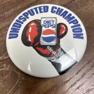 Vintage 1990s One Calorie Diet Pepsi Button Undisputed Champion Mike Tyson RARE!